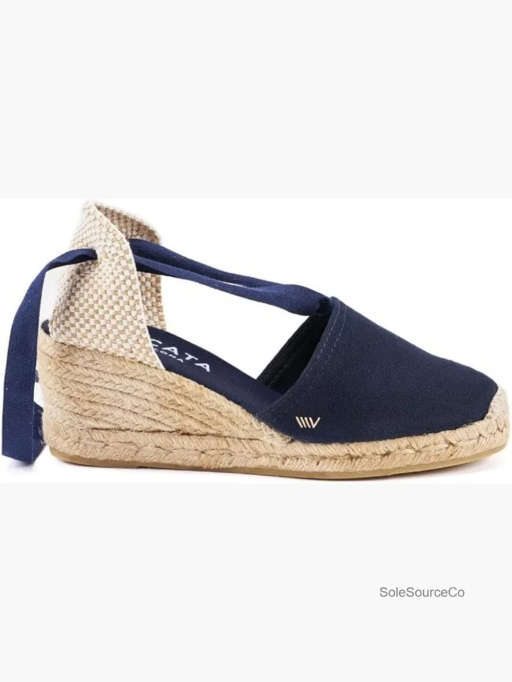 Espadrille Canvas Wedges with Ankle Laces - Handmade in Spain